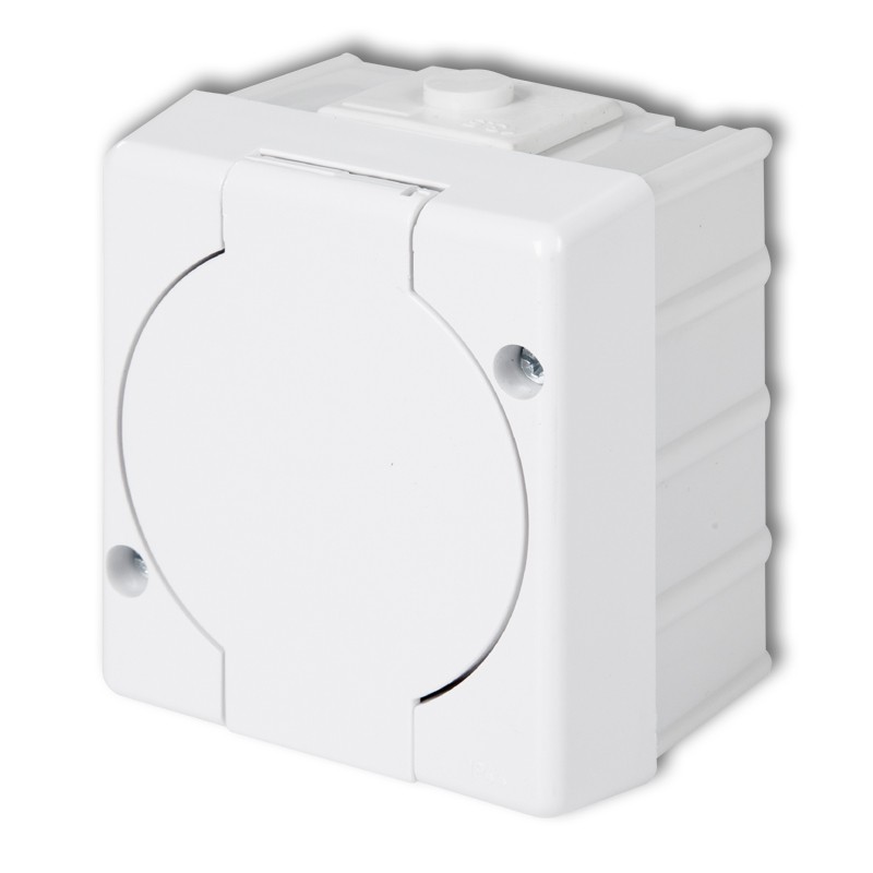 Single socket with the 2P+Z earth (white cover)