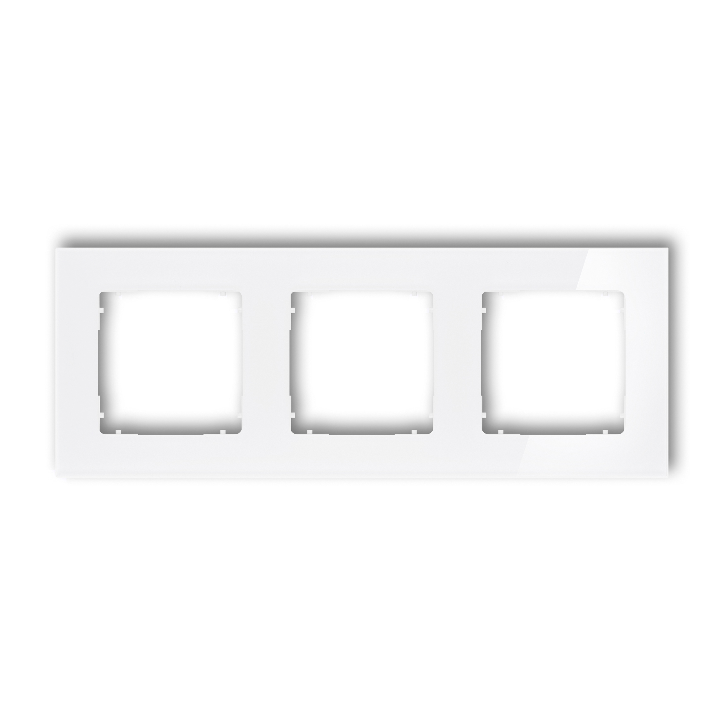 3-gang square universal frame - glass effect